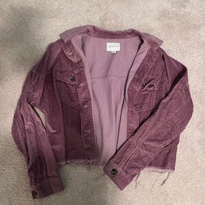 Women’s corduroy cropped purple jacket size xs